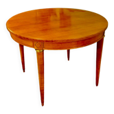 Directoire style round table in cherry wood with possibility of extensions