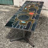 Table basse céramique et chrome, 1970