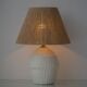 Pair of white ceramic table lamps with faux wicker texture, Spanish coastal design, 1970s