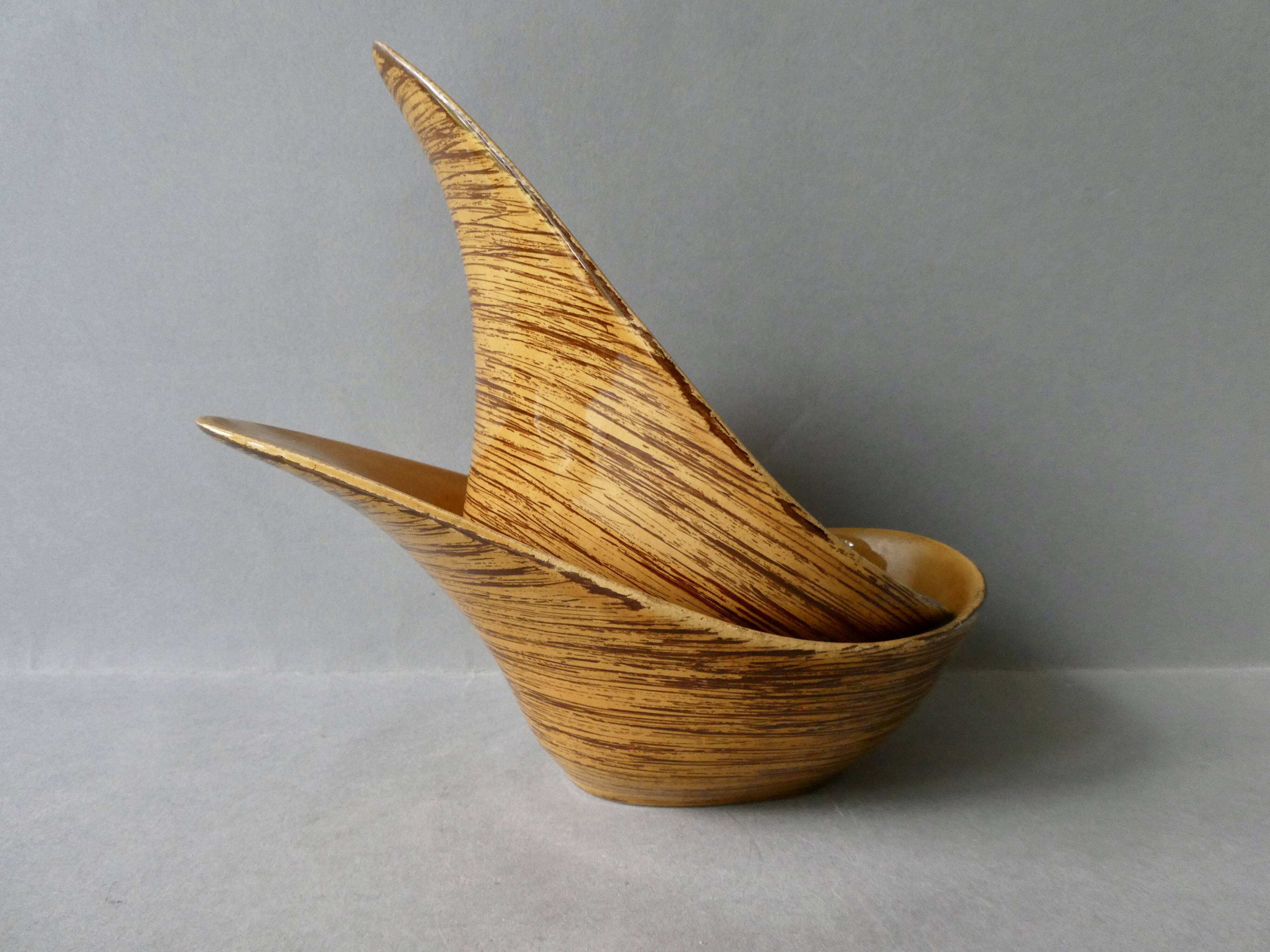 2 salins France ceramic raviers, Duras model, 60s