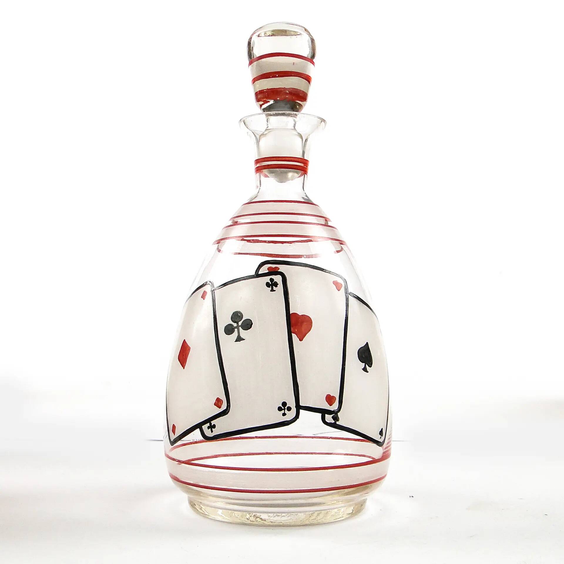 Bridge decanter, mid-century modern, glass, Hortensja, Poland, 1950s