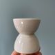 Lot de 16 coquetiers diabolo en porcelaine blanche