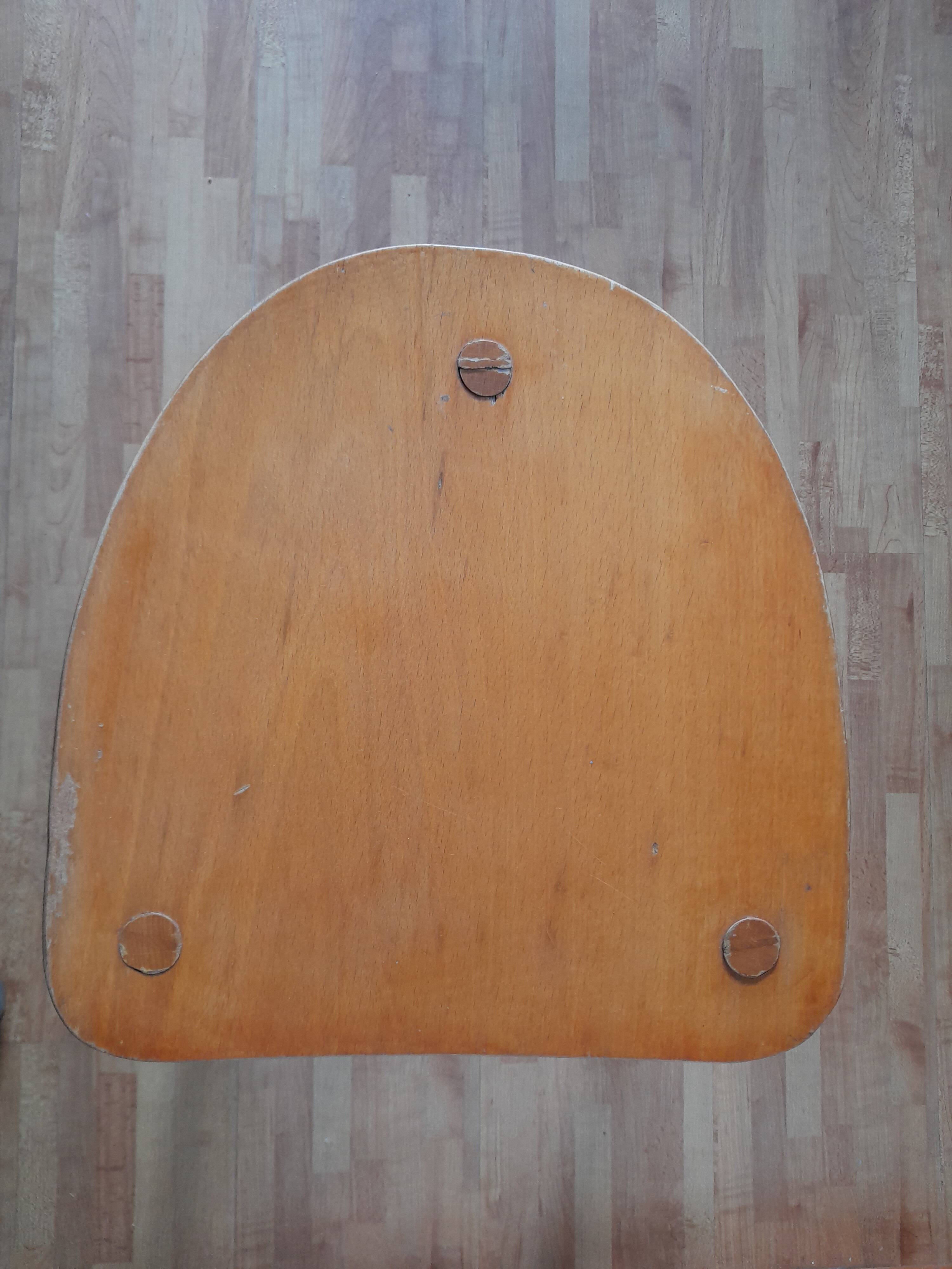 Vintage wooden tripod stool