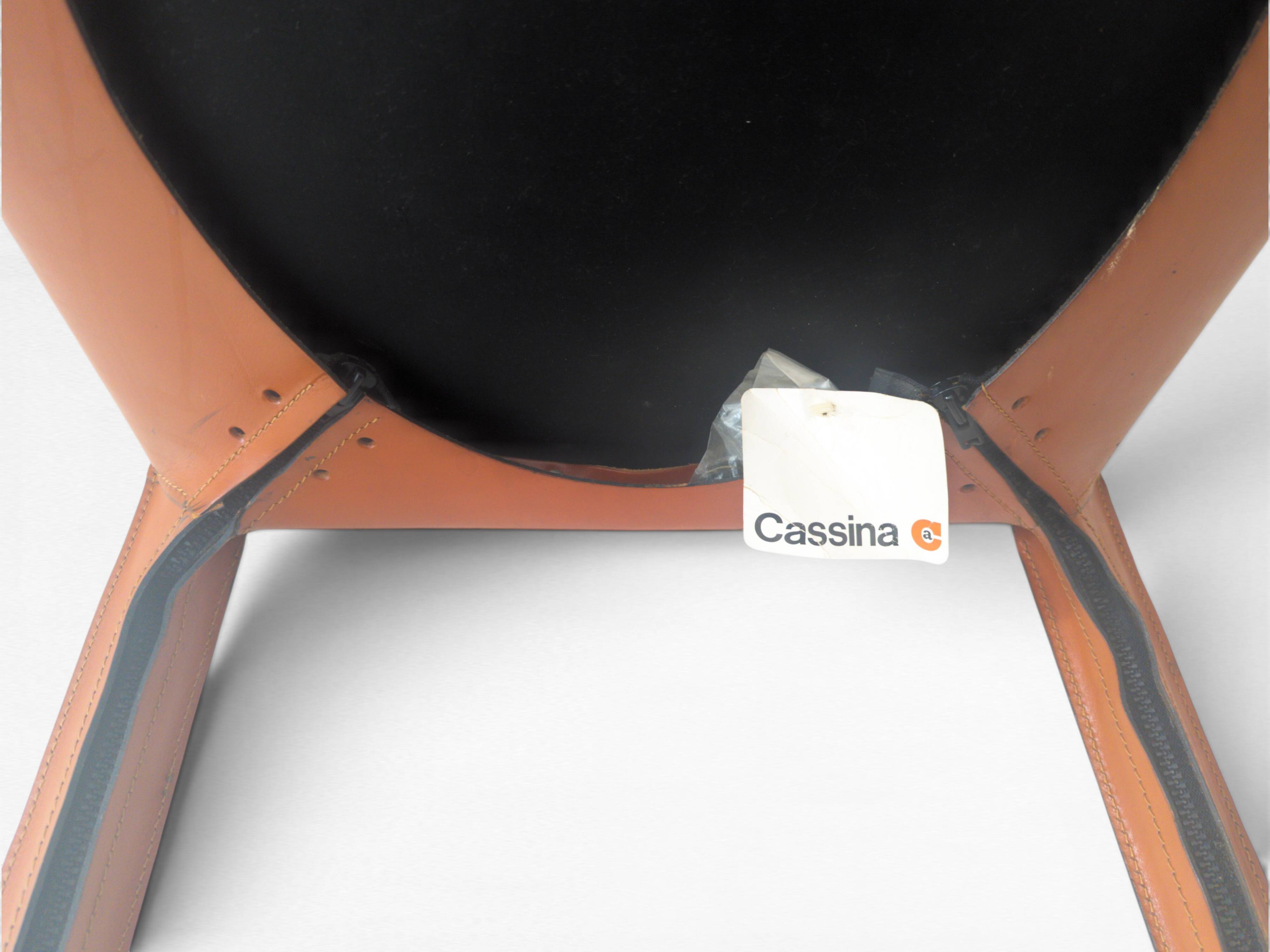 CAB 413 Chair in Cognac Leather by Mario Bellini for Cassina, Italy, 1970s