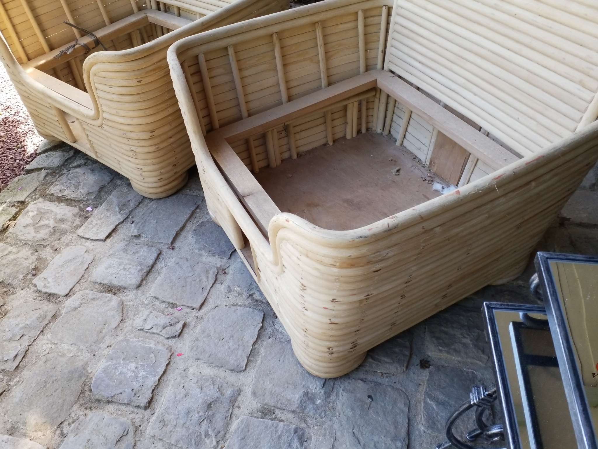 Pair of rattan armchairs