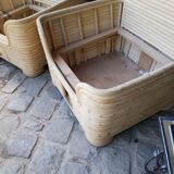 Pair of rattan armchairs