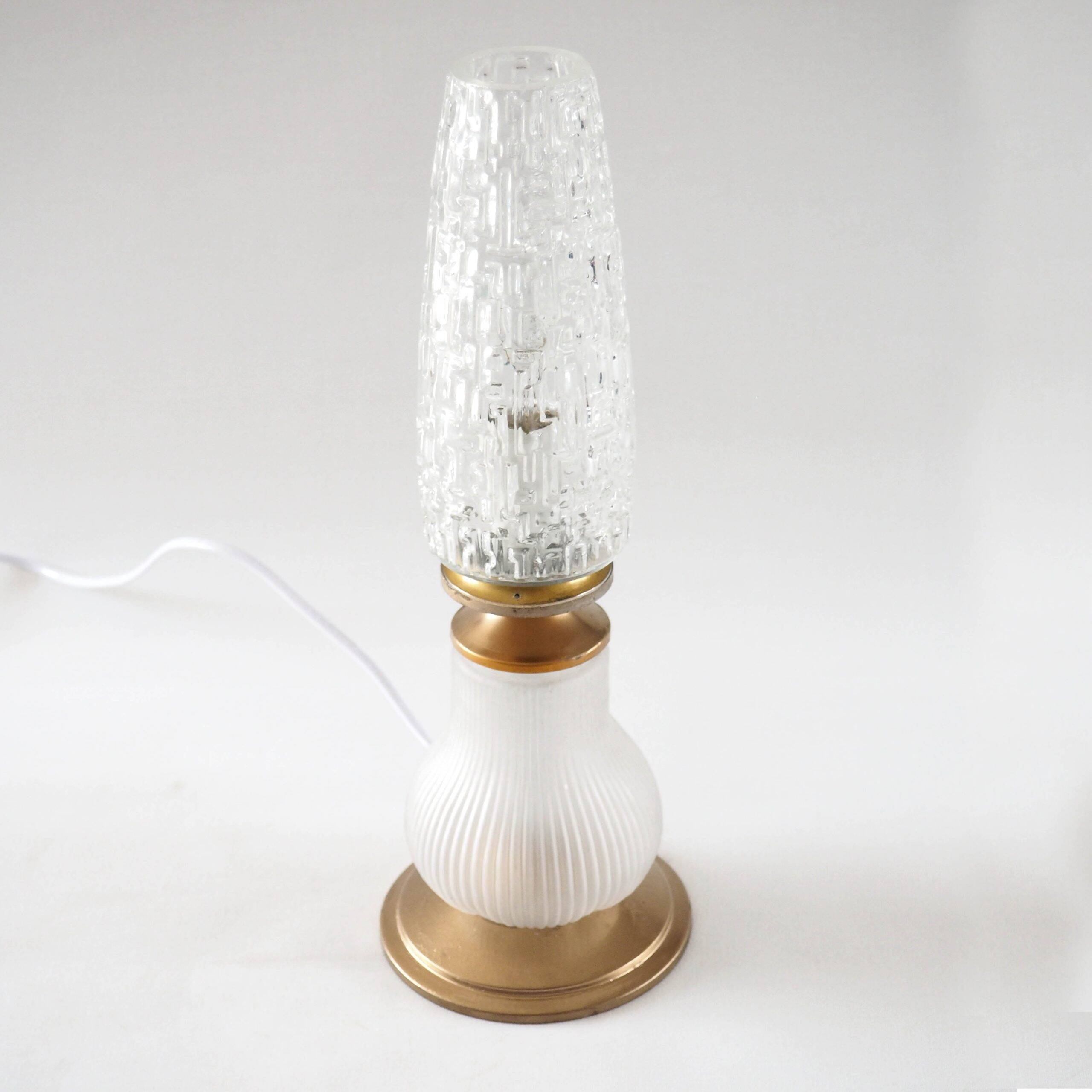 Satin flute and pear lamp