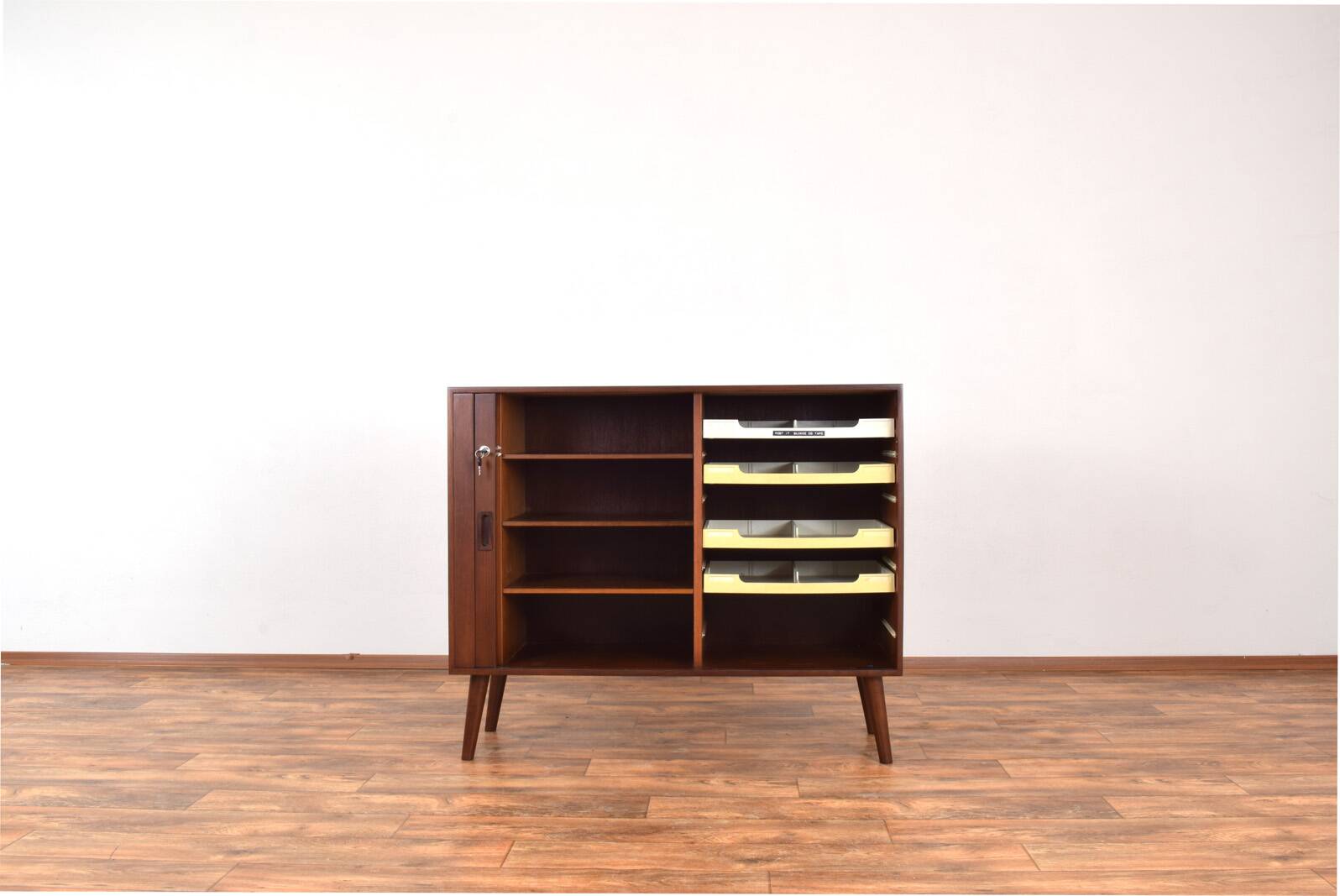 Mid-Century Danish Teak Tambour Doors Sideboard, 1960s