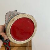 Vintage Ceramic Fat Lava Glass Pitcher