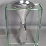 By Lisa Mori vase cast aluminum & glass flawless 34 cm