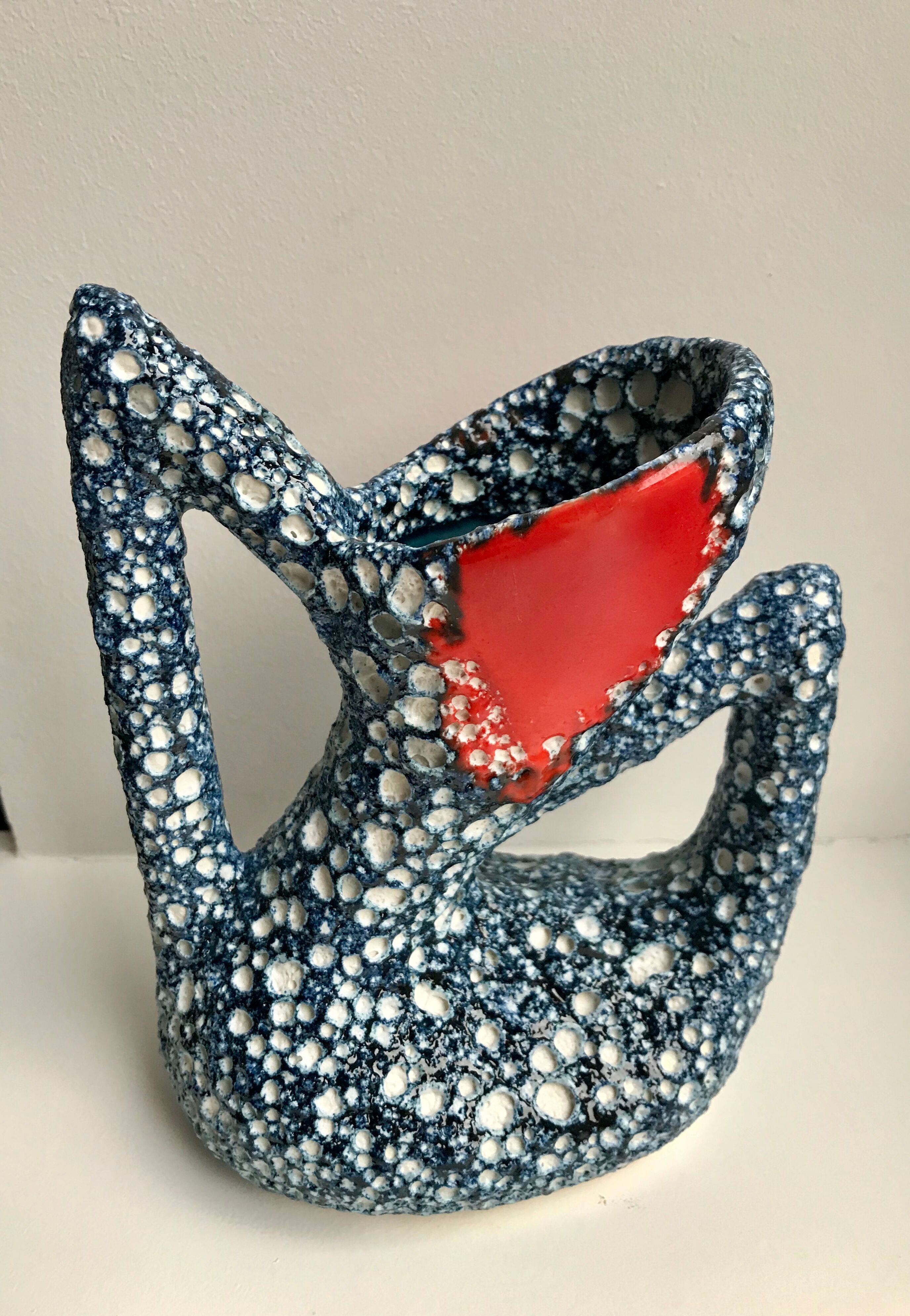 Vase fat lava blue design 70s