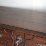 Wooden chest of drawers with 4 drawers in Louis XV style