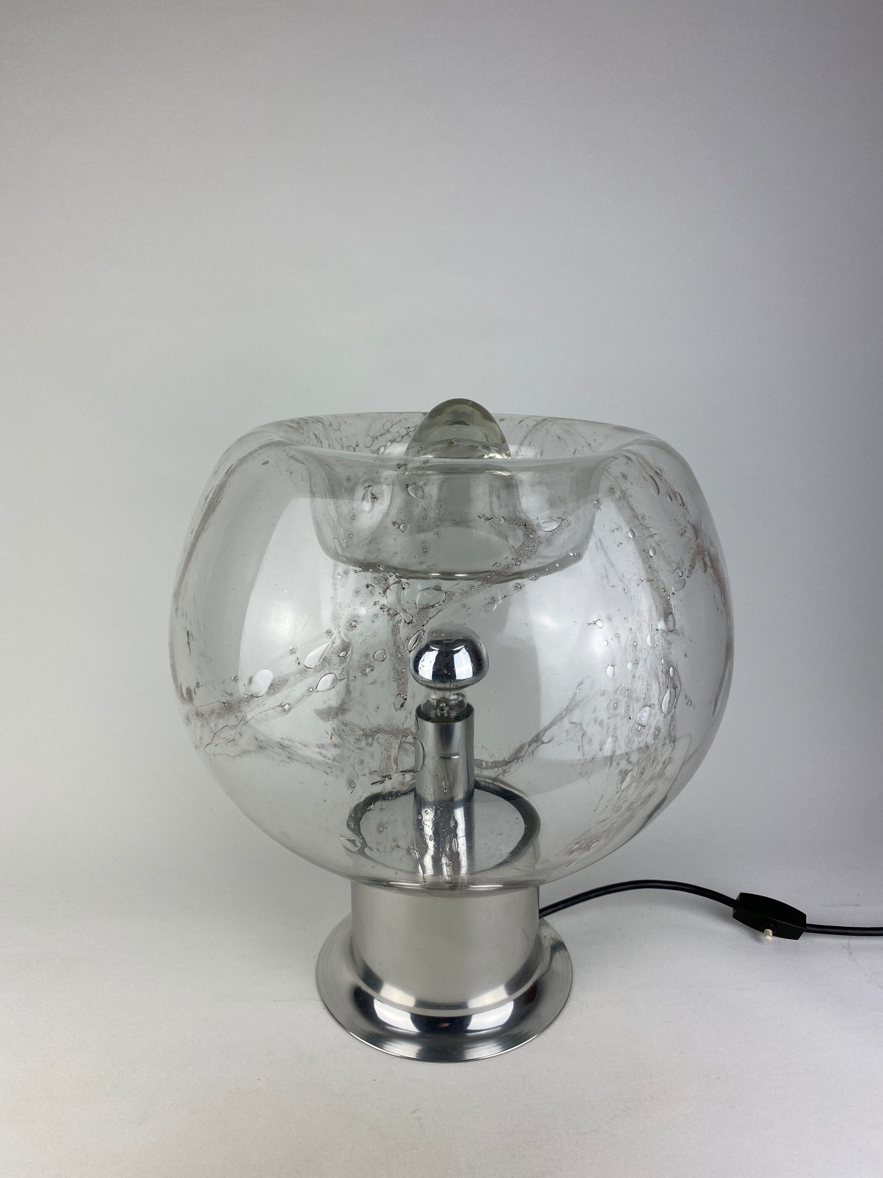 Large Rare Murano Glass table lamp Doria Leuchten 1970