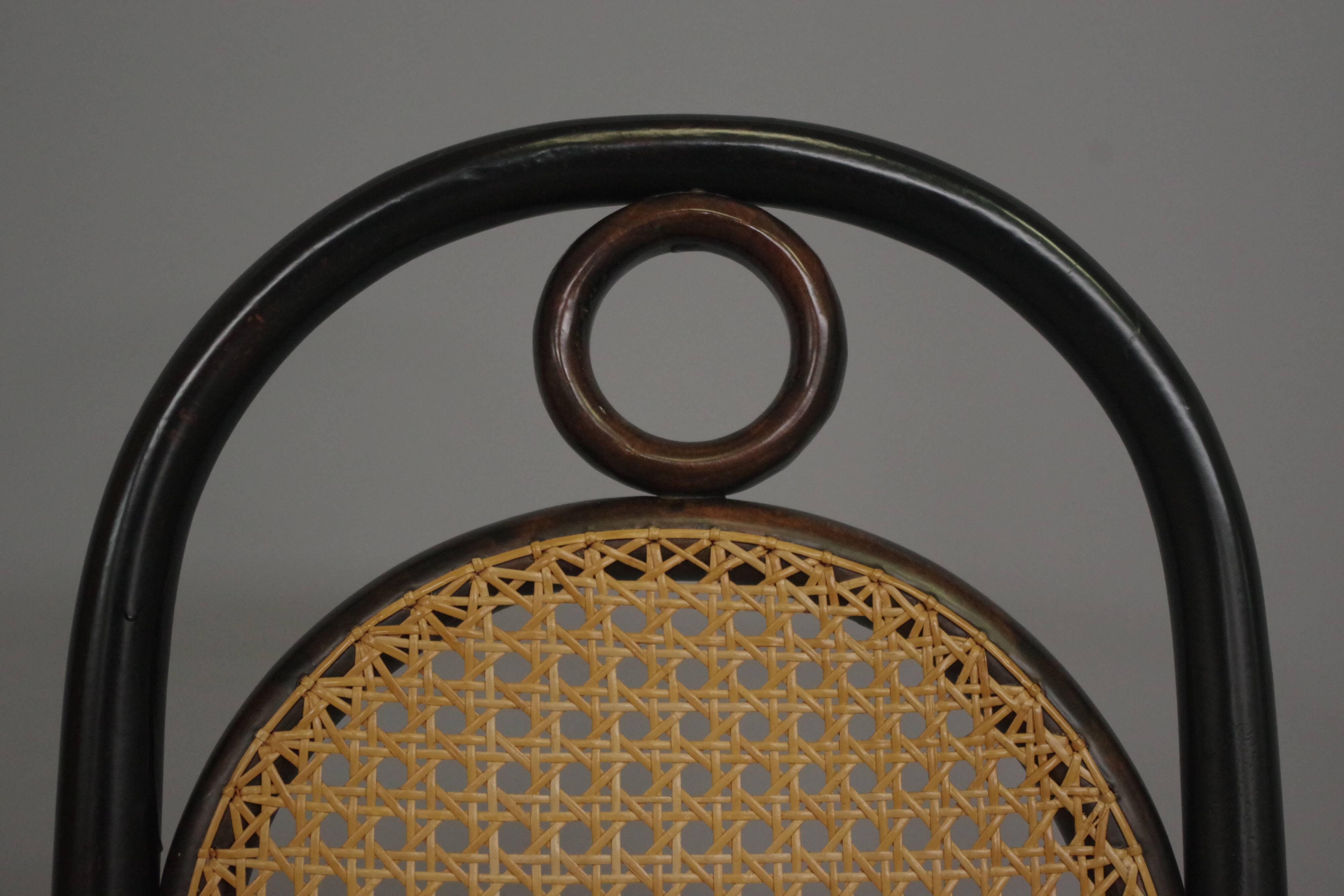 Chairs in curved beech and vienna straw, 1980s, set of 4