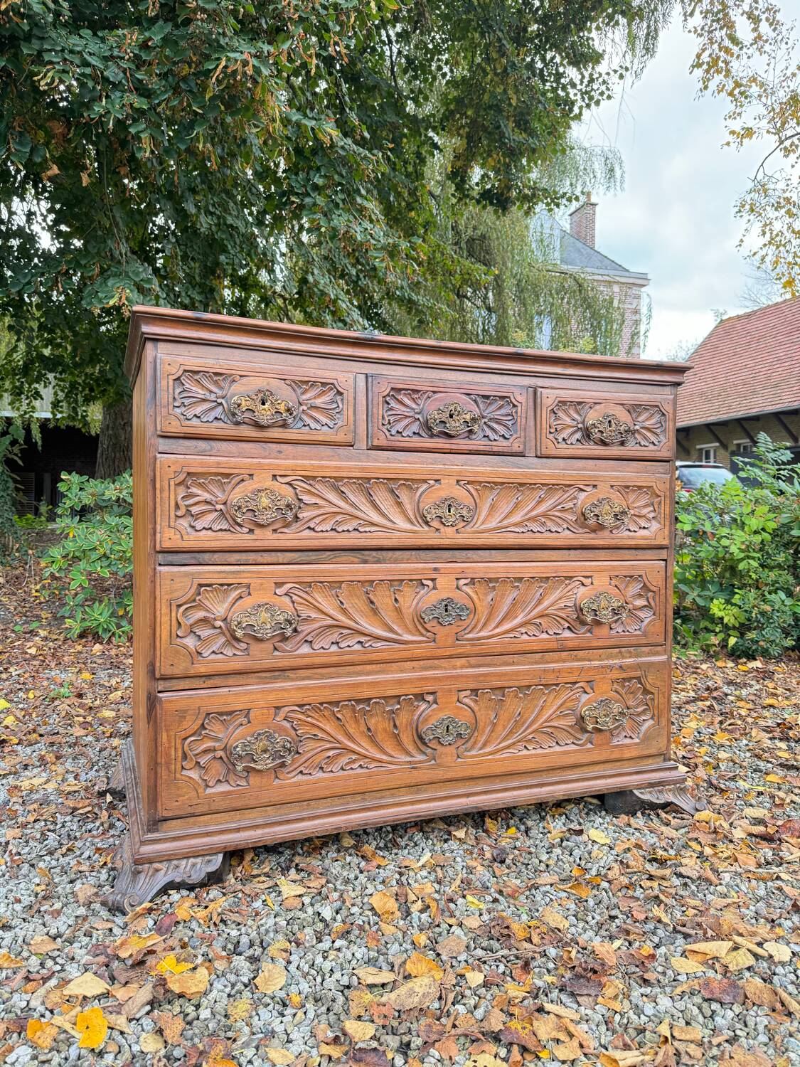 Natural Wood Chest of Drawers from the 18th Century, Foreign Work