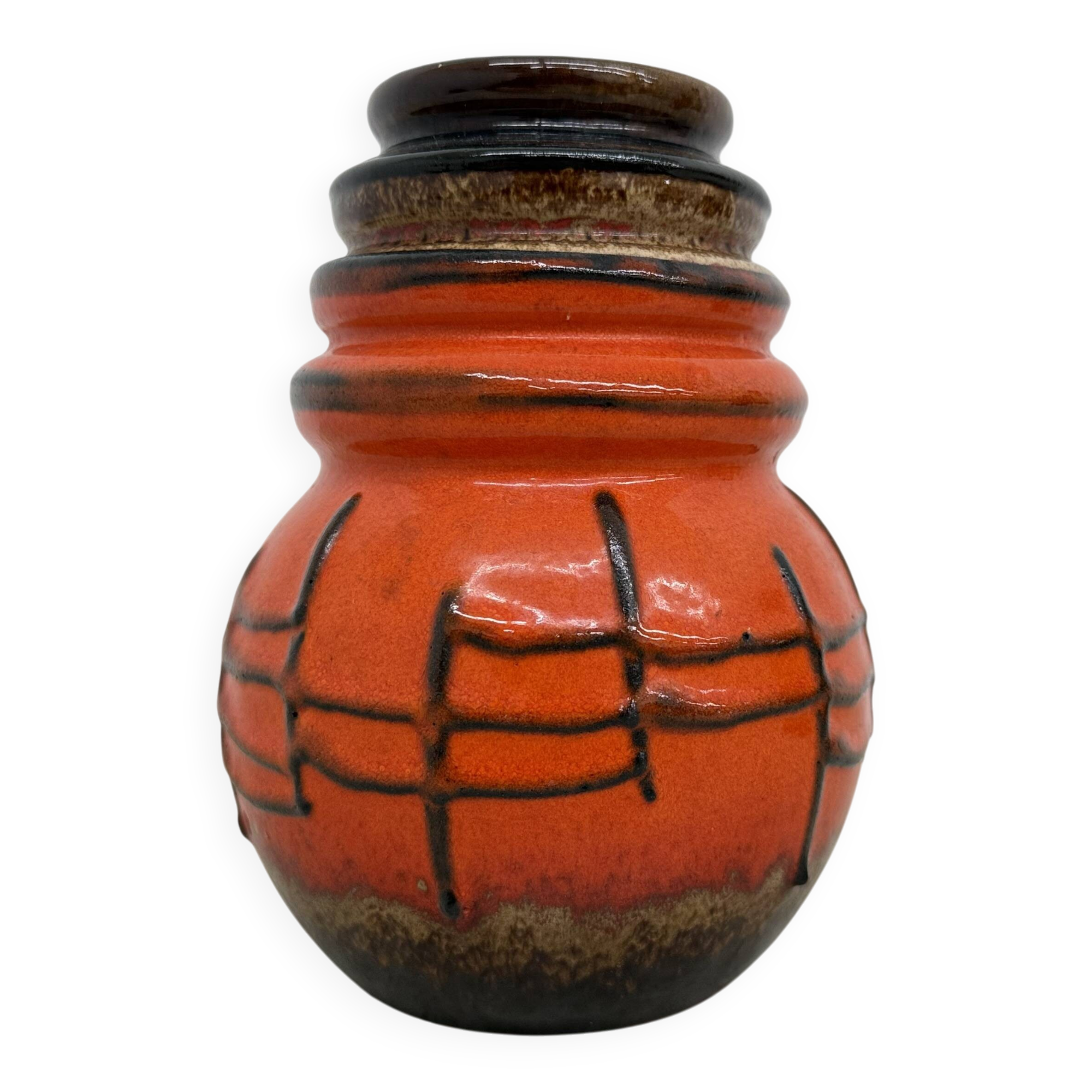 Scheurich West Germany orange vase , 1970s retro vintage