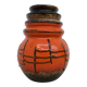 Vase orange Scheurich Allemagne de l'Ouest, rétro vintage des années 1970
