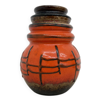 Scheurich West Germany orange vase , 1970s retro vintage