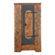 Cabinet de mariée primitif en art populaire peint de ferme antique du XVIIIe siècle