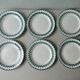 6 flat plates Digoin Sarreguemines France, décor Europe, years 30-40