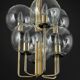 Superb brass suspension in Sciolari style, Germany, 1970s.