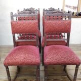 Série de 6 chaises retapissées style Renaissance