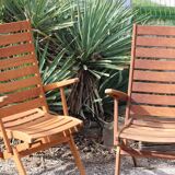 Pair of teak garden chairs 50s