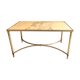 Table basse en marbre blanc et métal doré vintage, années 70