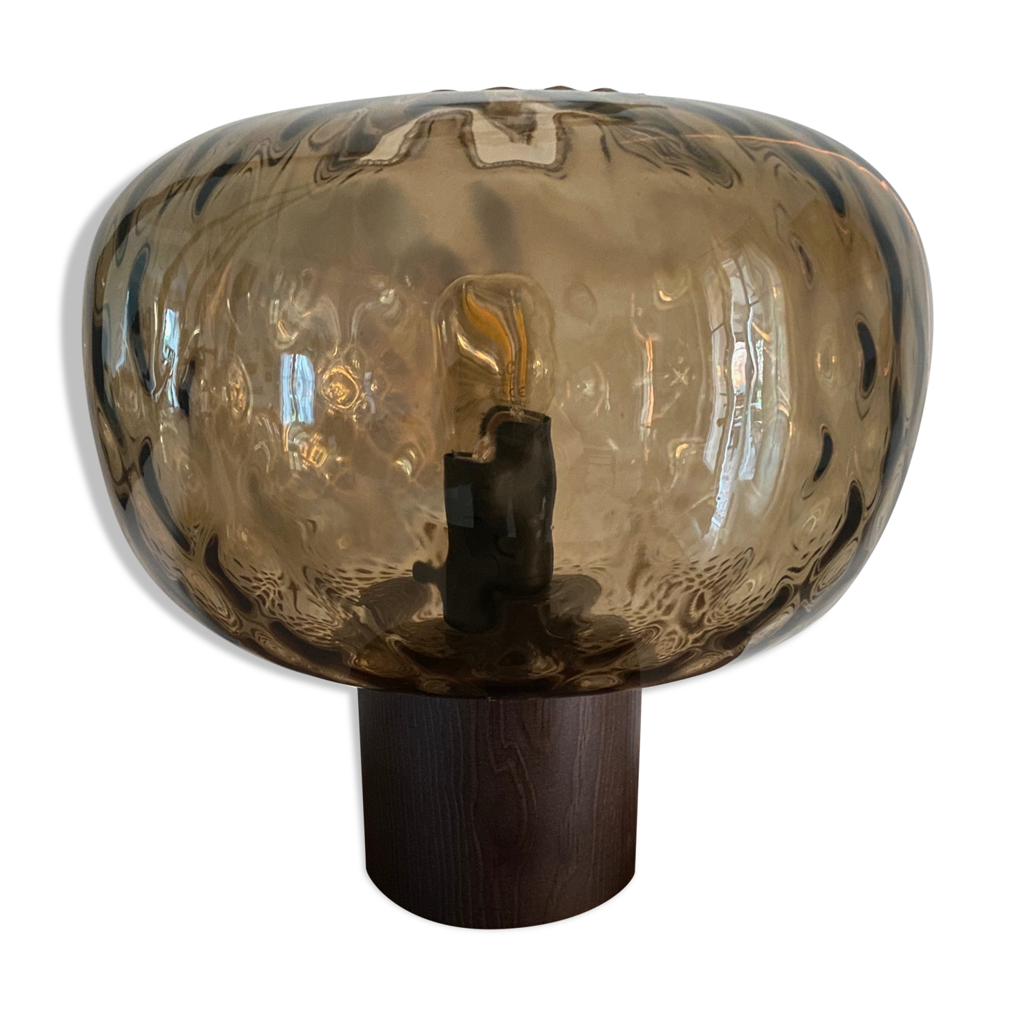 Lampe à poser globe ambré