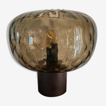 Lampe à poser globe ambré