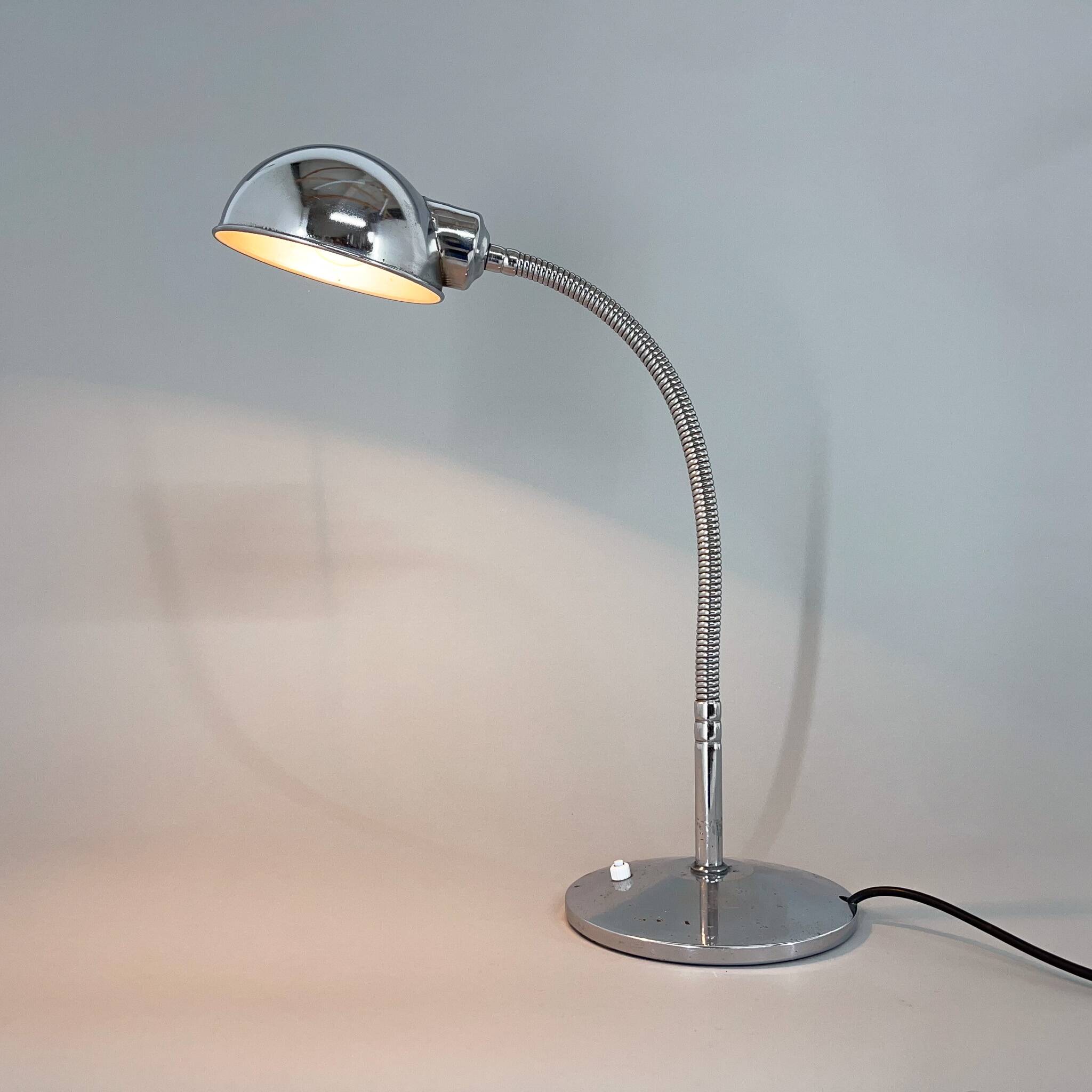 1960's Chrome Adjustable Table Lamp, Italy