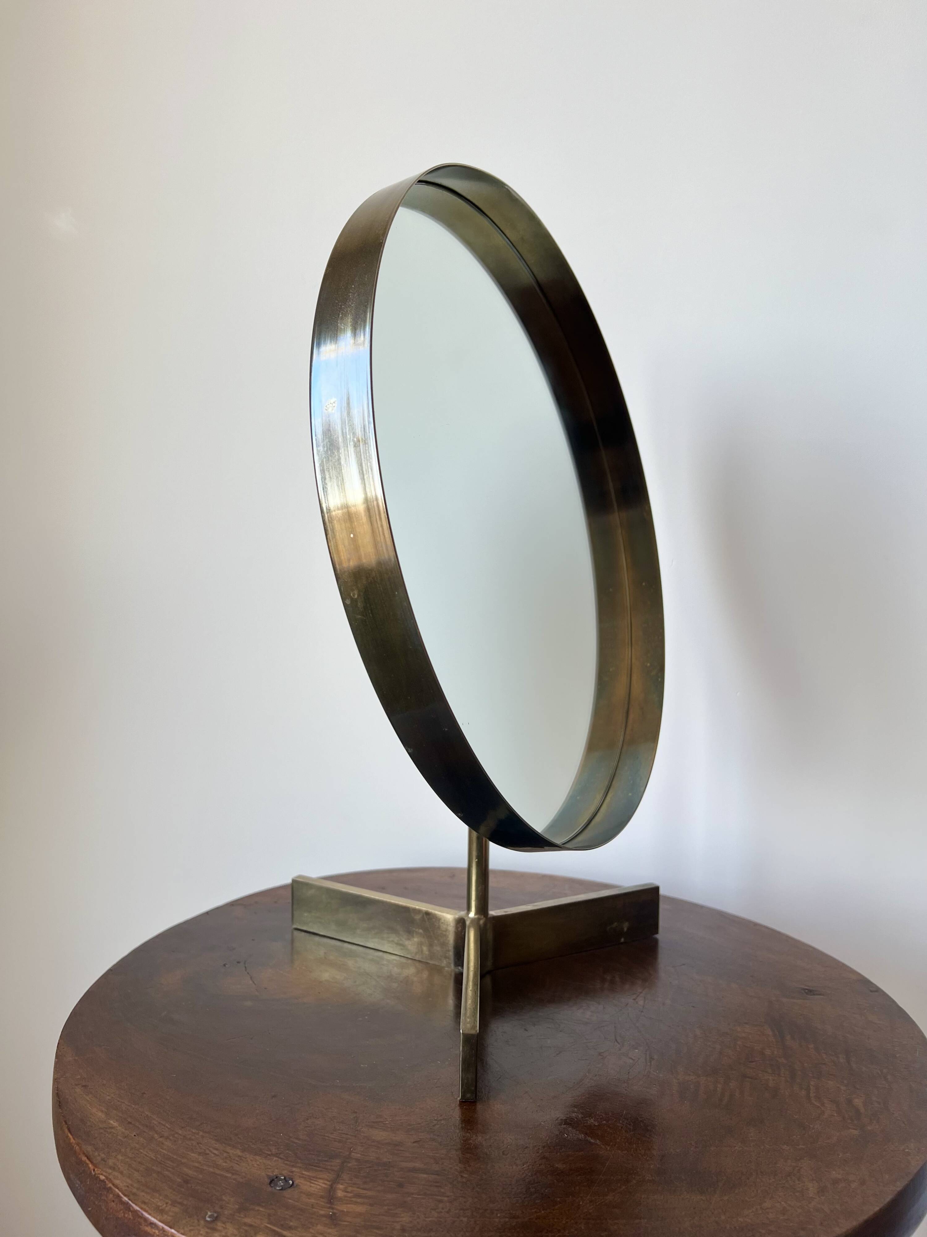 Mid century brass mirror by Durlston Designs, England 1960s