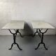 Set of two bistro tables in marble and wrought iron