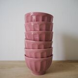 6 small pink bowls