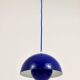 Blue enamelled suspension flowerpot by Verner Panton for Louis Poulsen, Denmark, 1969.