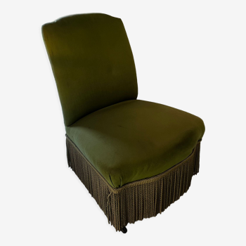 Toad armchair green fabric - with casters