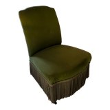 Fauteuil crapaud tissu vert - avec roulettes