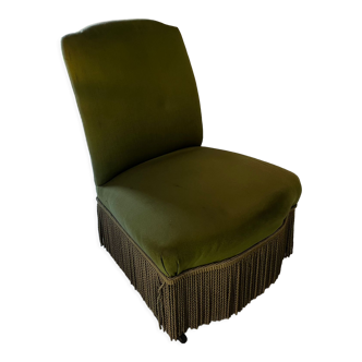 Toad armchair green fabric - with casters