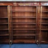 Important flamed mahogany library in Empire style from around 1900.