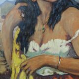 Painting 1950 signed bohemian portrait