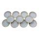 11 Dessert Plates in White Porcelain and Art Deco Gold