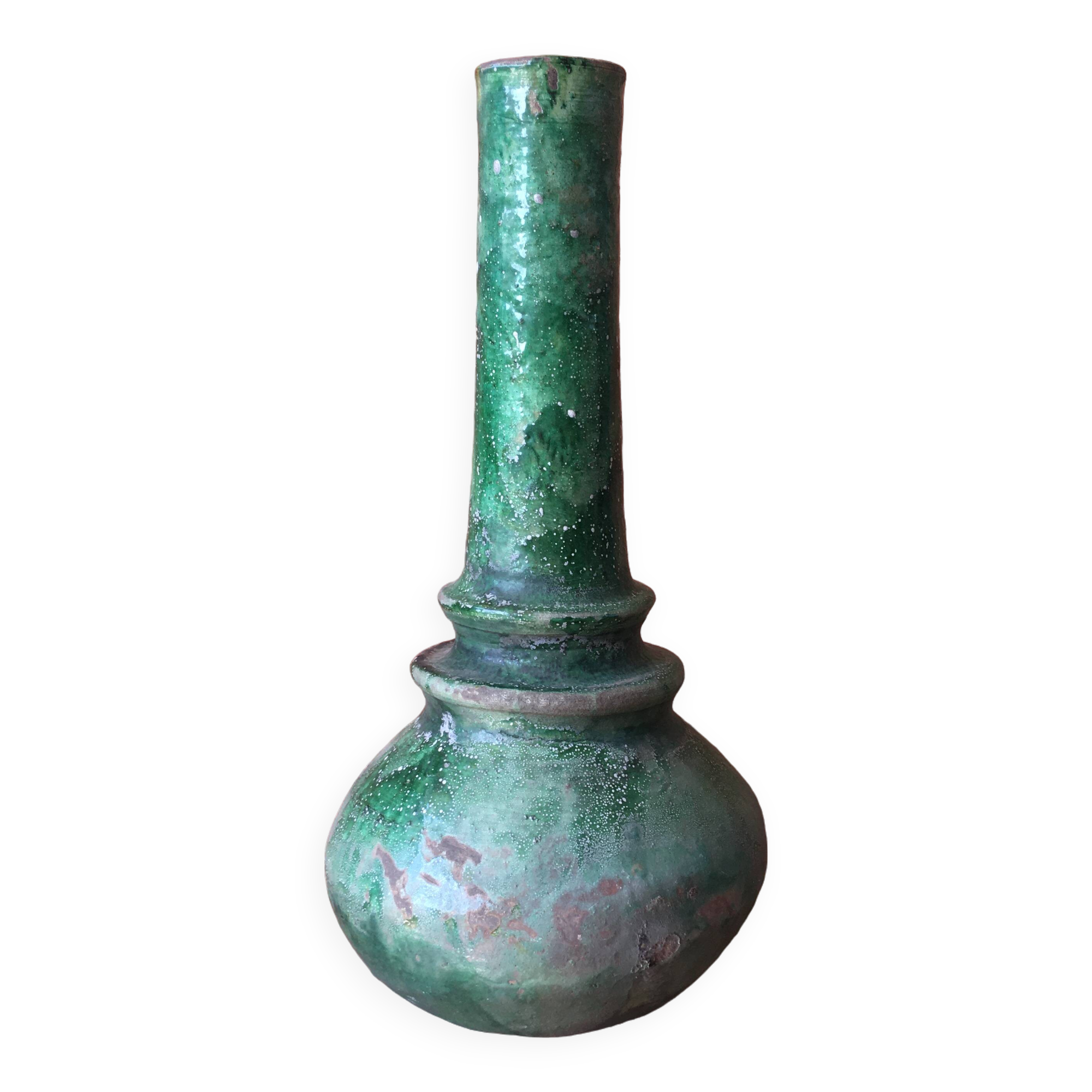 Vase poterie de Tamegroute en terre cuite émaillée
