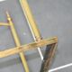 Green marble coffee table and vintage brass gold metal 60s