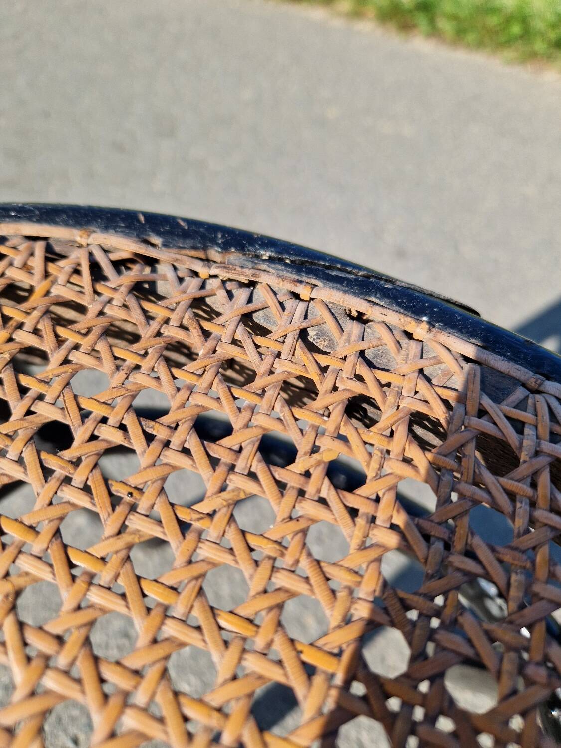 Set of 2 cane bistro chairs