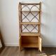 Bookcase shelf in braided wicker, bamboo and rattan
