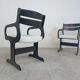 Vintage black wooden dining chairs, 1970s