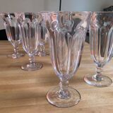 6 glass and crystal ice cream cups