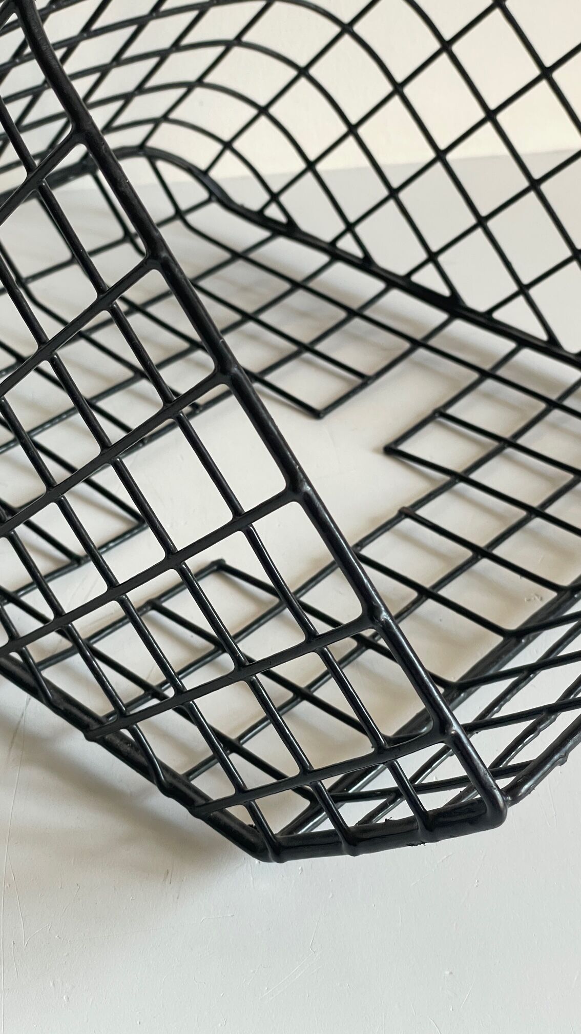 Wall basket steel wire storage vintage