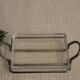 Beurrier en verre et métal argenté