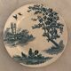 9 dessert plates old chickens, geese and pheasants blue field service Terre de Fer
